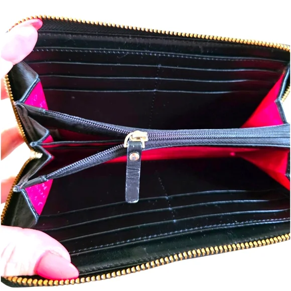 Kate Spade Signature Spade Lacey Wallet - Black/ Cream/Red (Style PWRU2968) - Picture 12 of 16